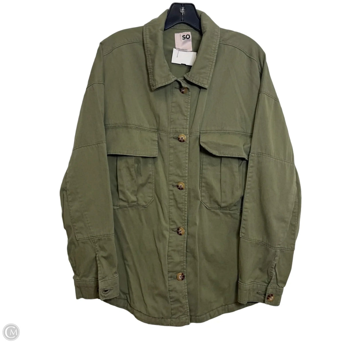 Jacket Shirt By So In Green, Size: 1x