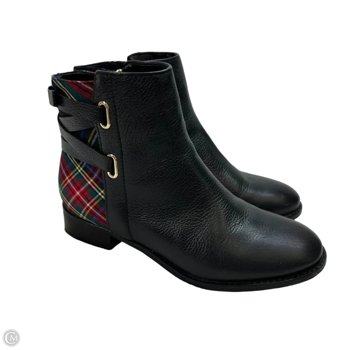 Boots Ankle Flats By Talbots In Plaid Pattern, Size: 7.5