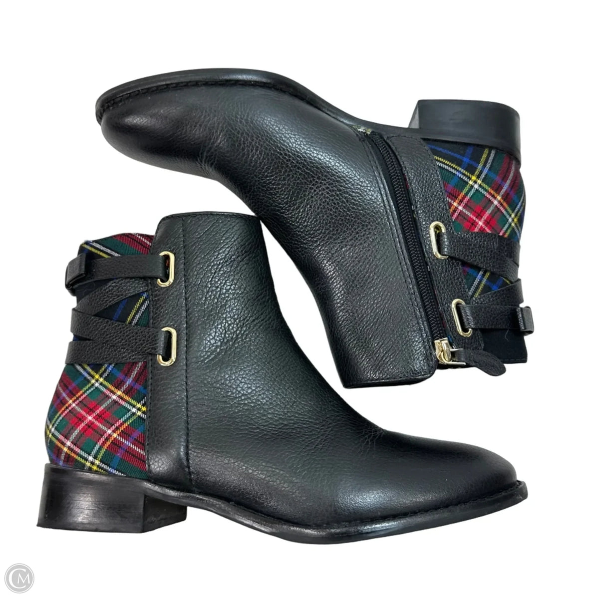 Boots Ankle Flats By Talbots In Plaid Pattern, Size: 7.5