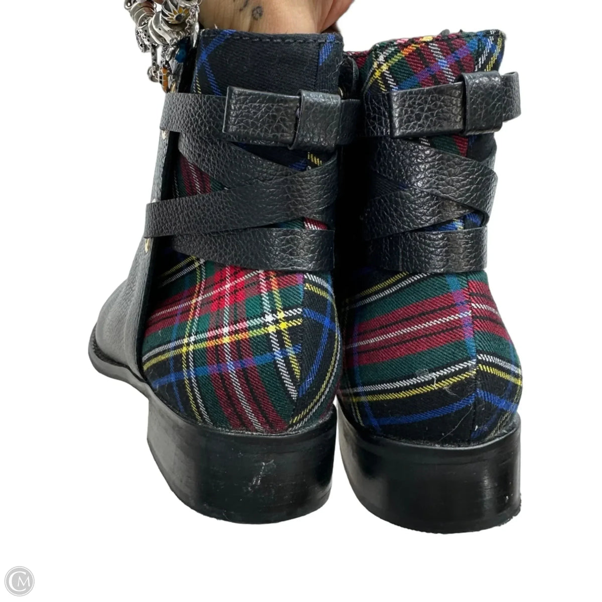 Boots Ankle Flats By Talbots In Plaid Pattern, Size: 7.5