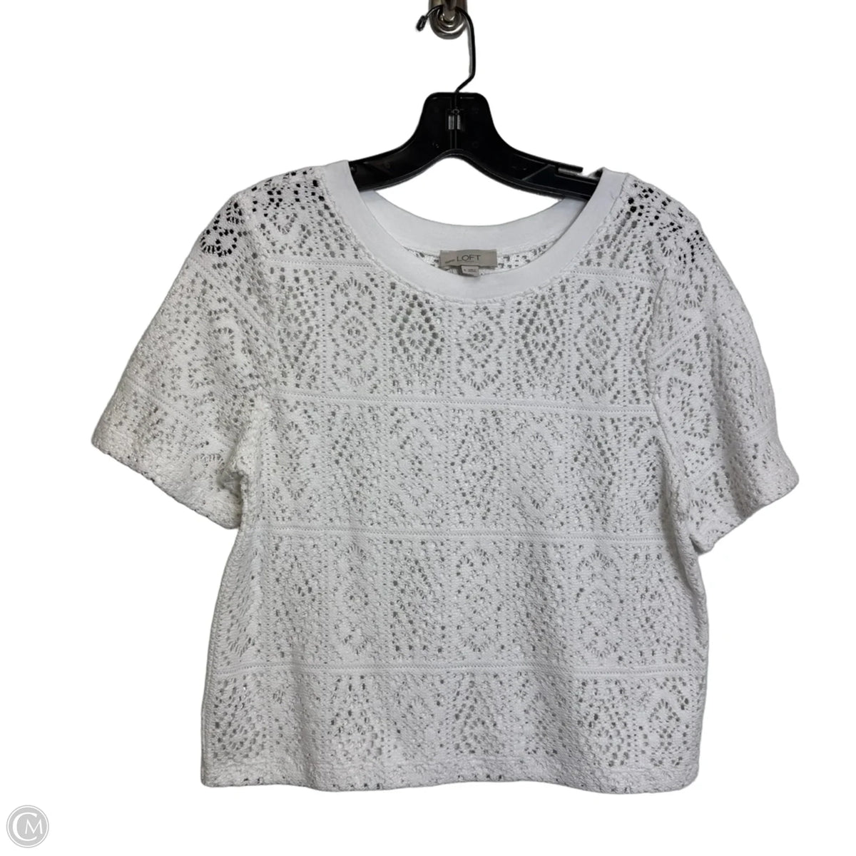 Top Short Sleeve By Loft In White, Size: S
