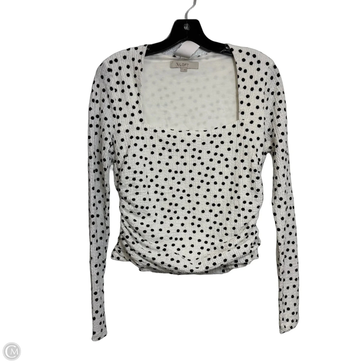 Top Long Sleeve By Loft In Polkadot Pattern, Size: S