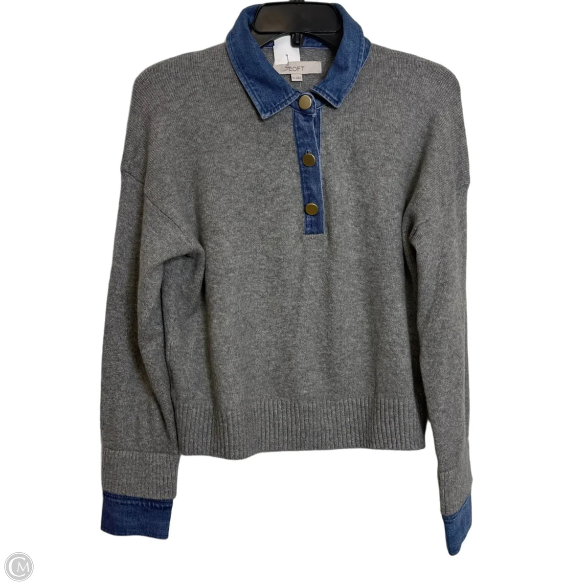 Top Long Sleeve By Loft In Grey, Size: Xs