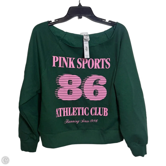 Sweatshirt Crewneck By Pink In Green, Size: M