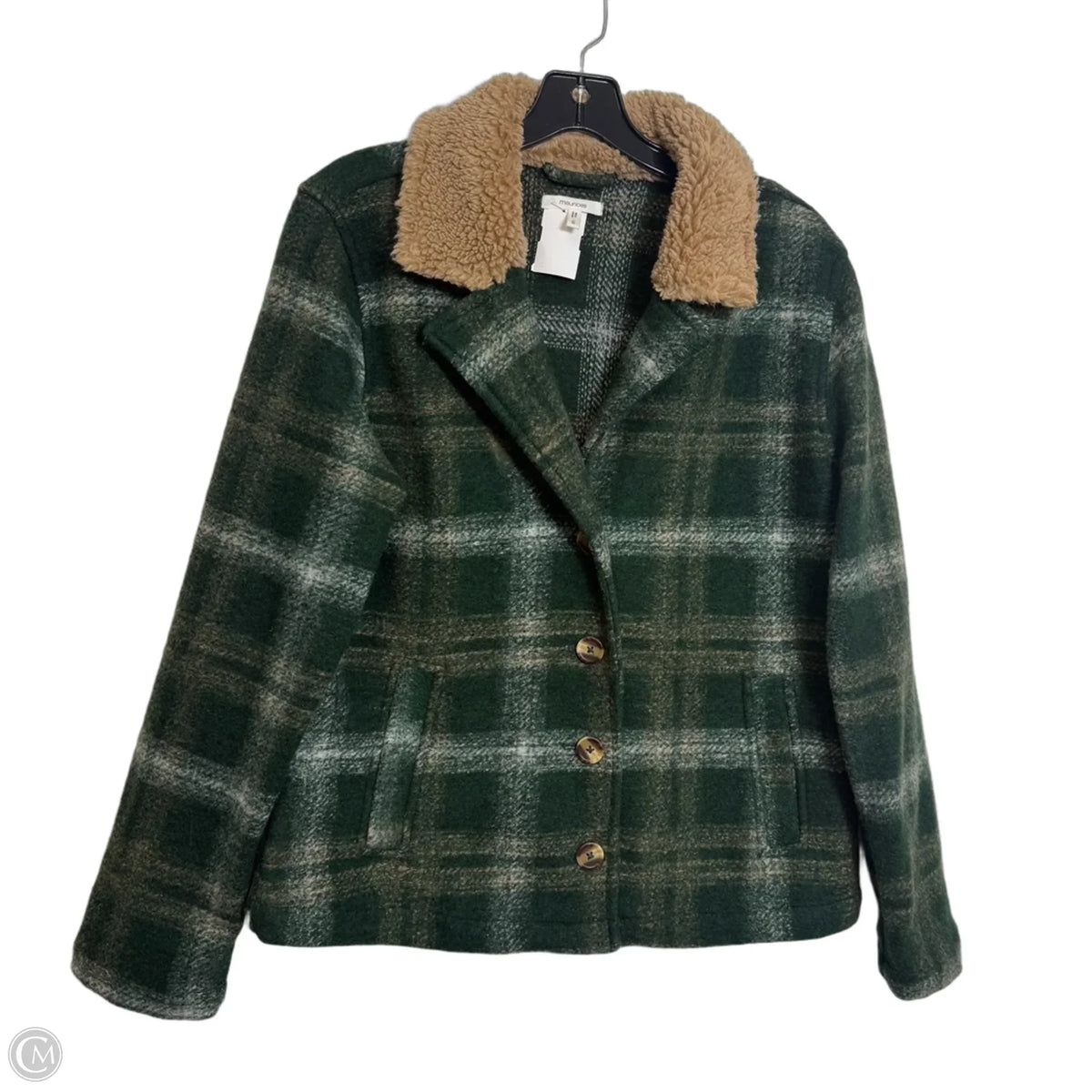 Jacket Shirt By Maurices In Plaid Pattern, Size: S