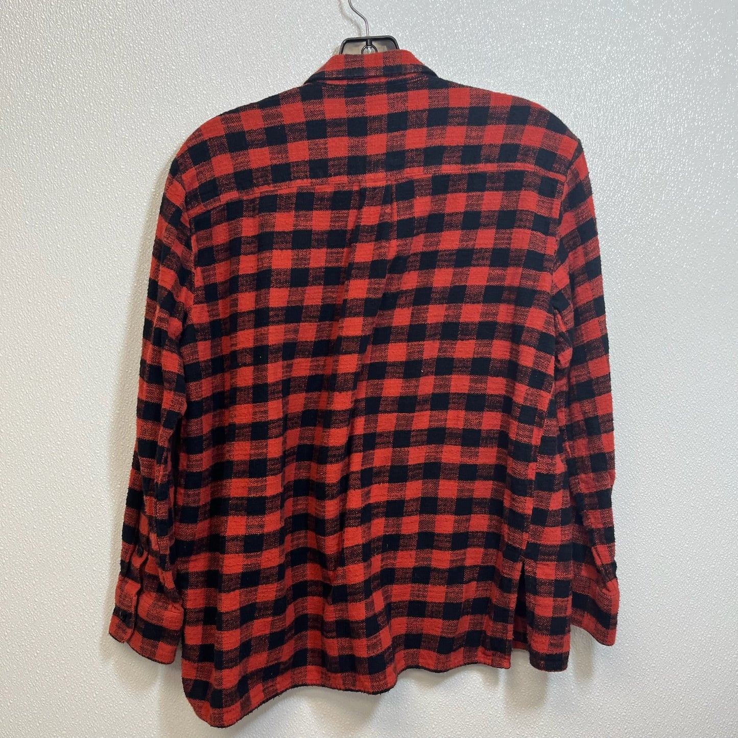 Top Long Sleeve Basic By Madewell In Plaid, Size: S