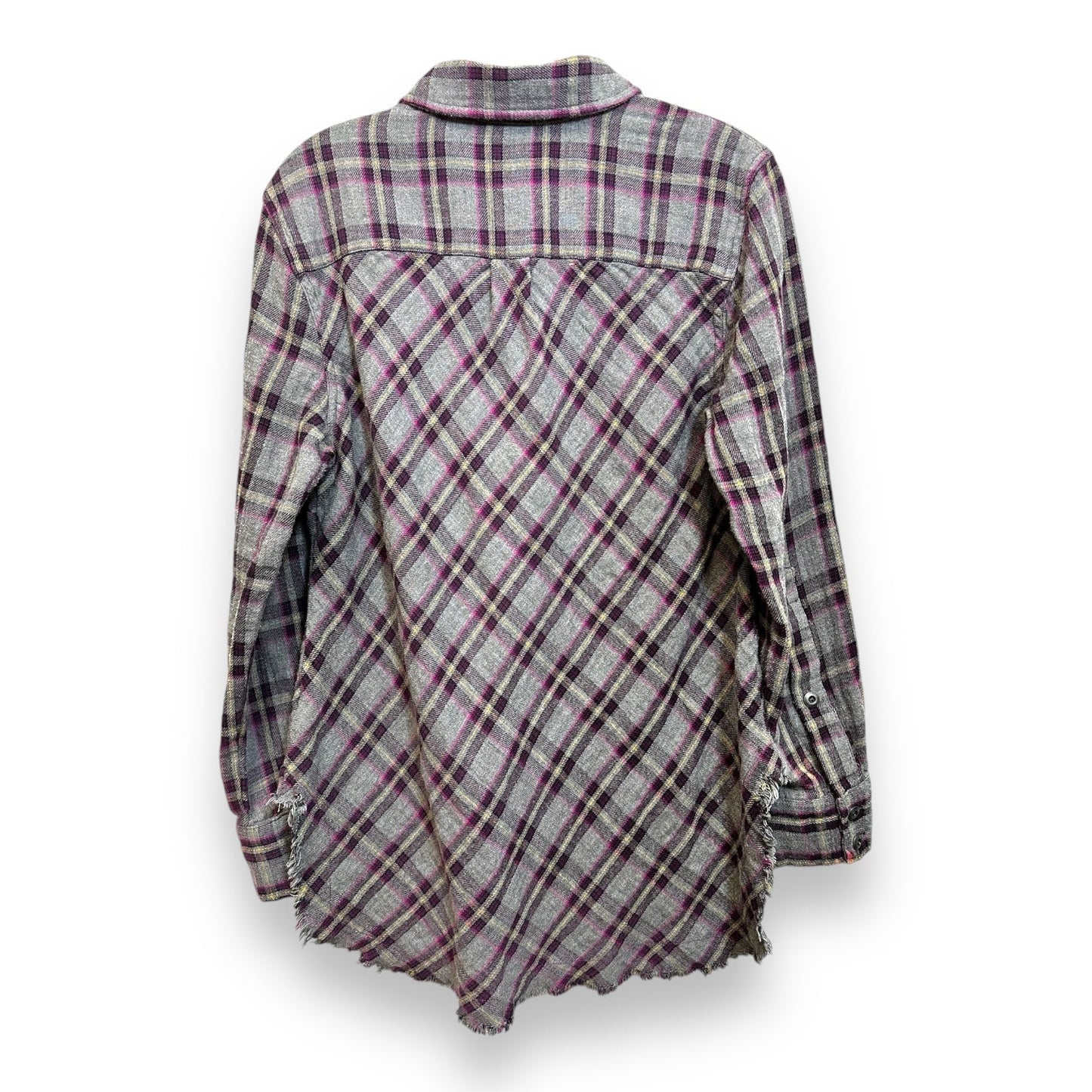 Top Long Sleeve By Cabi In Plaid, Size: M