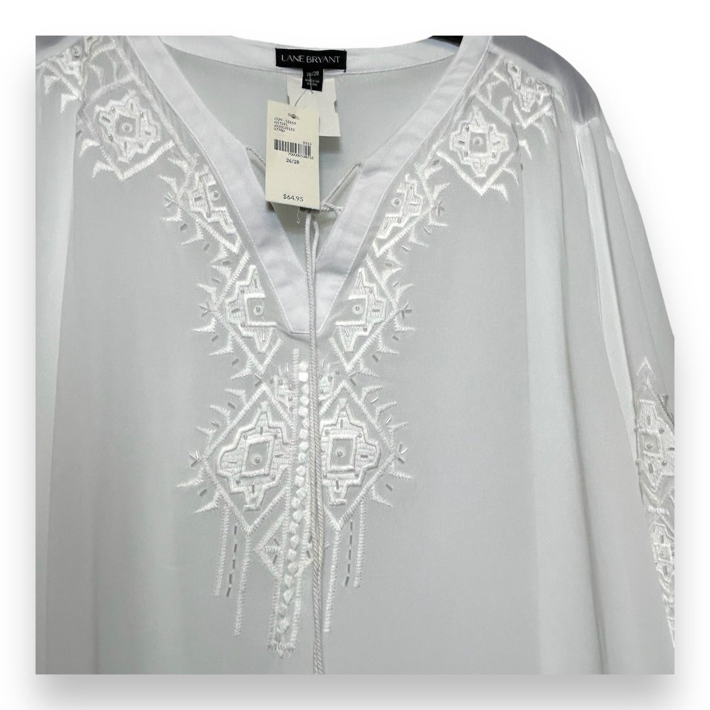 Top Long Sleeve By Lane Bryant In White, Size: 3x