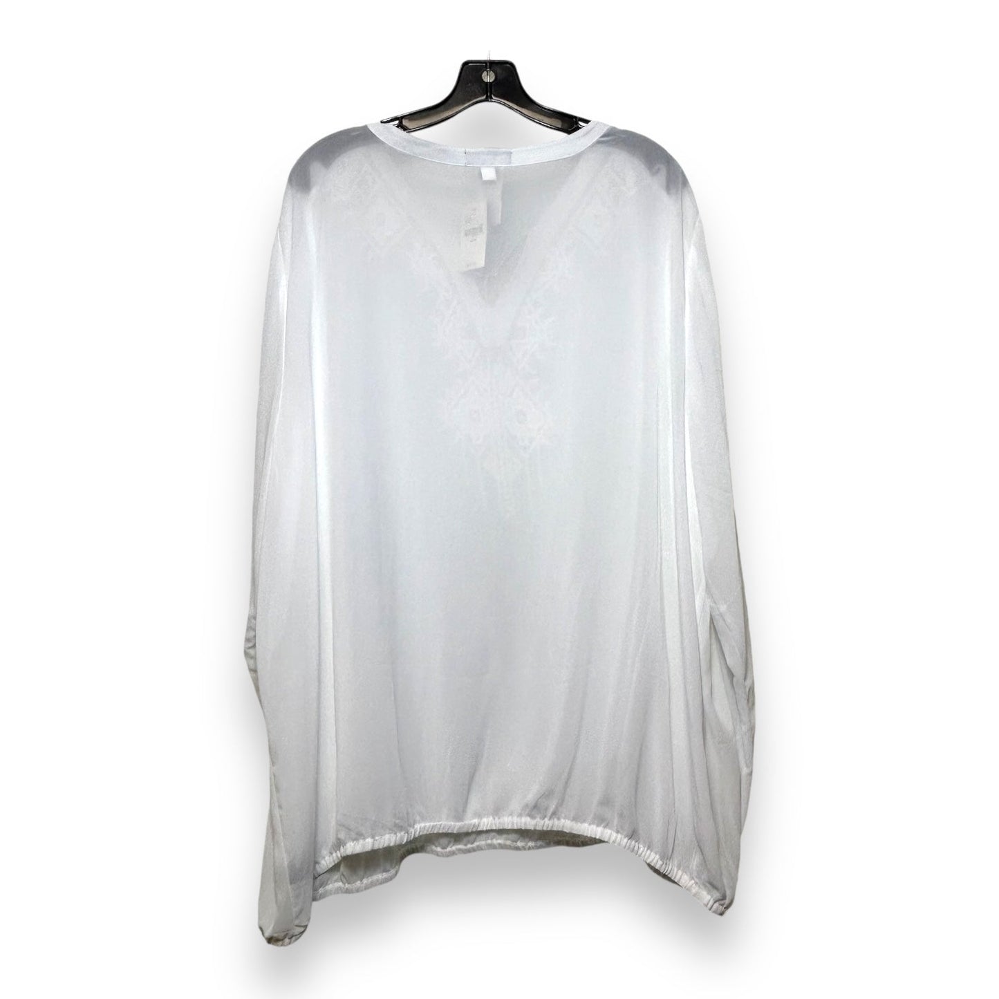 Top Long Sleeve By Lane Bryant In White, Size: 3x