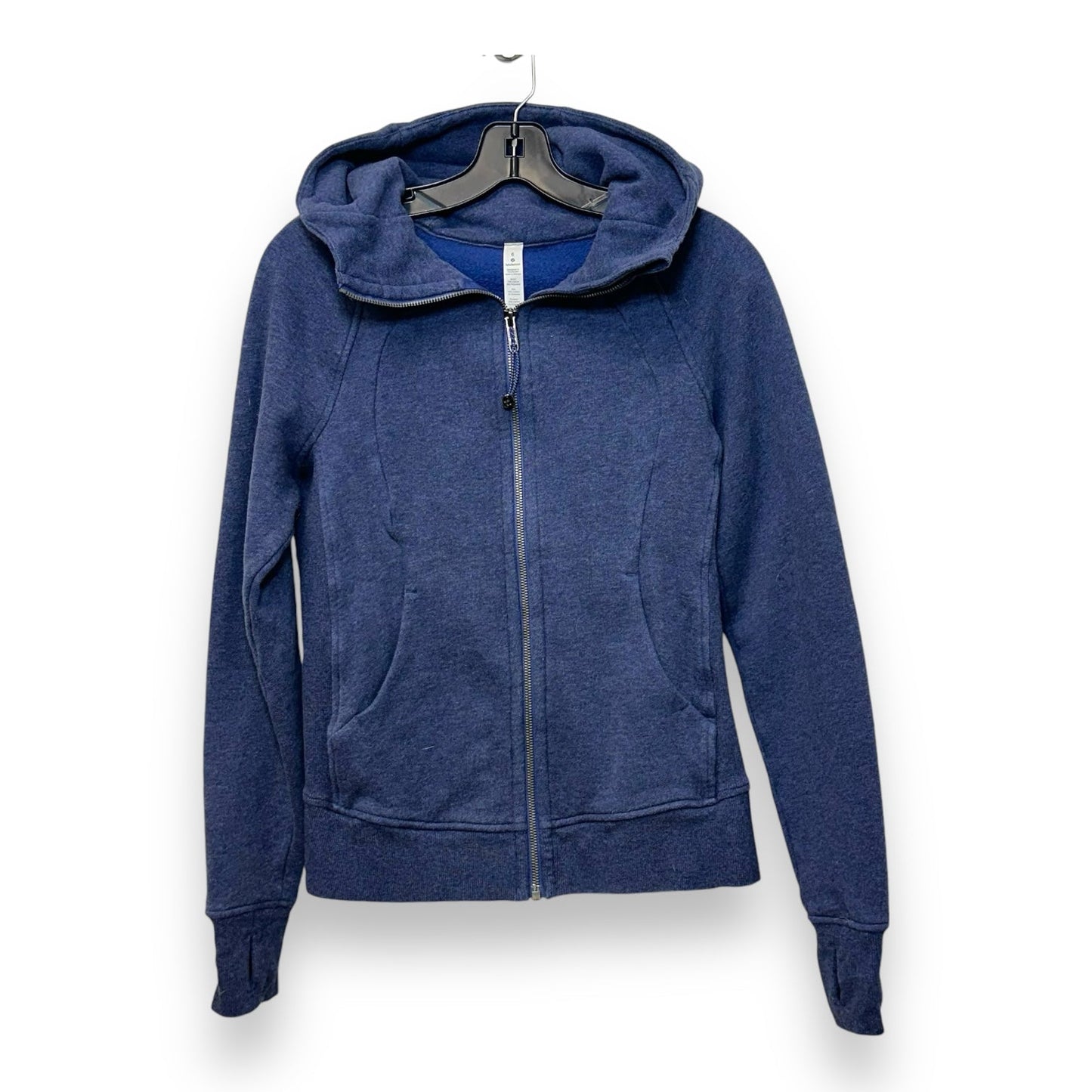 SCUBA zip Sweatshirt Hoodie By Lululemon In Blue, Size: 6