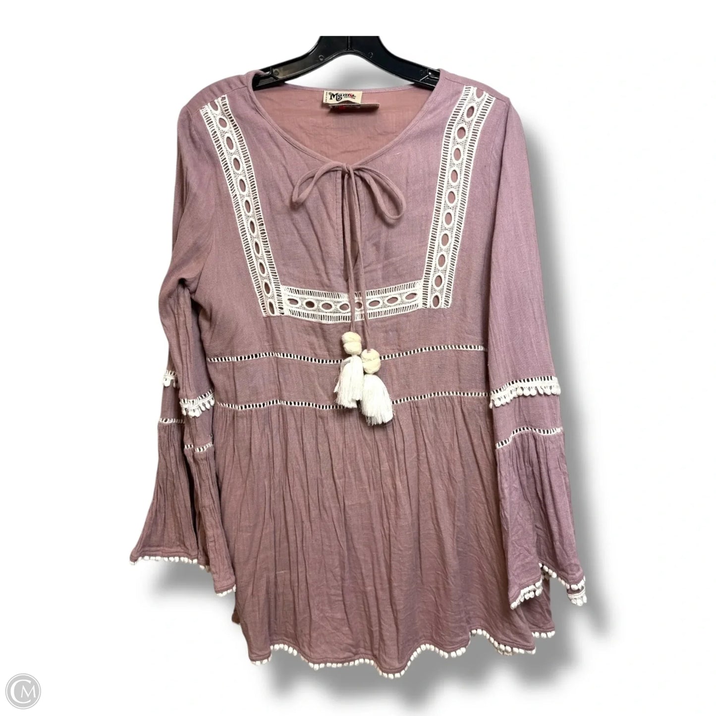 Top Long Sleeve By Mumu In Mauve, Size: M