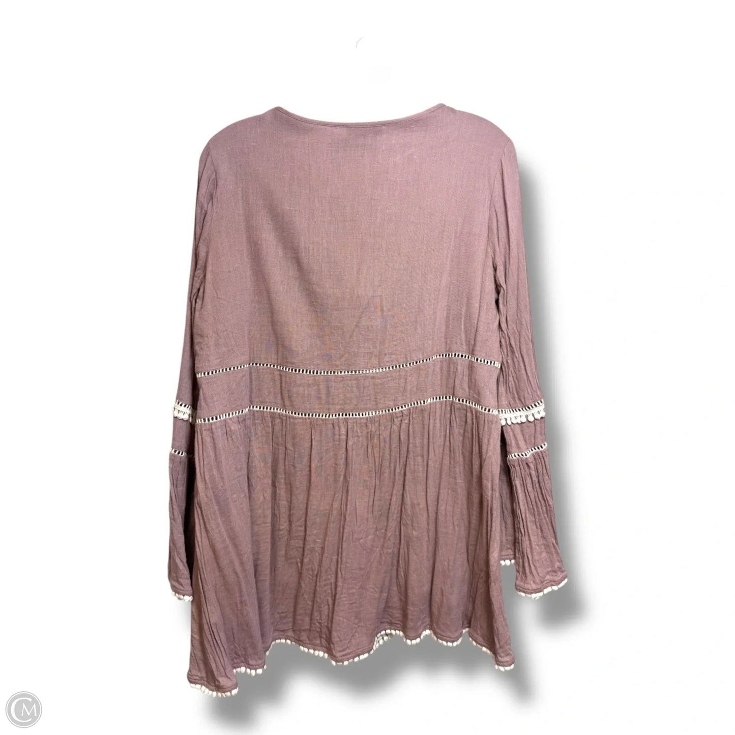 Top Long Sleeve By Mumu In Mauve, Size: M