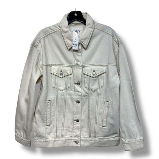 Jacket Denim By Loft In Cream, Size: Xs