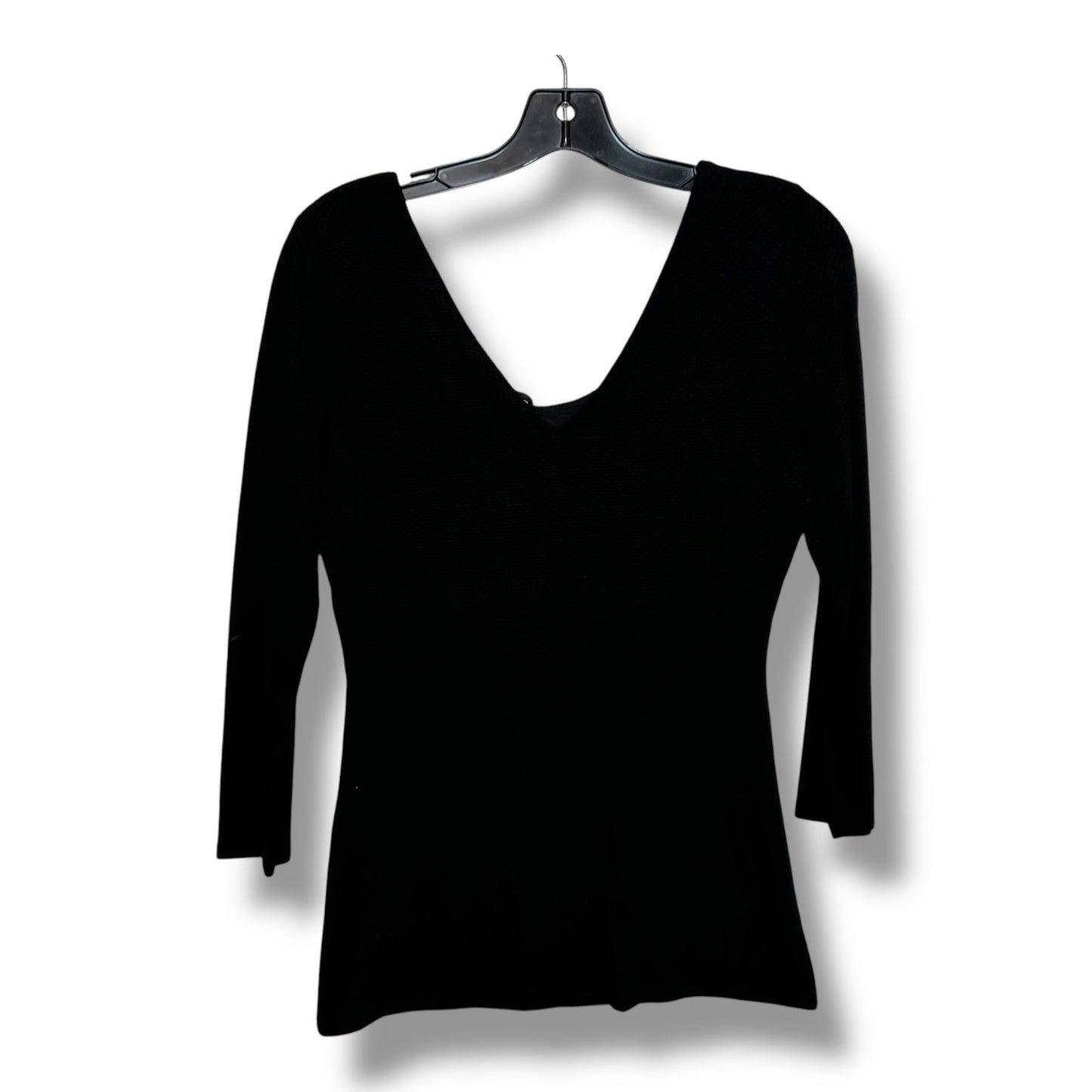 Top Long Sleeve Basic By White House Black Market In Black, Size: S