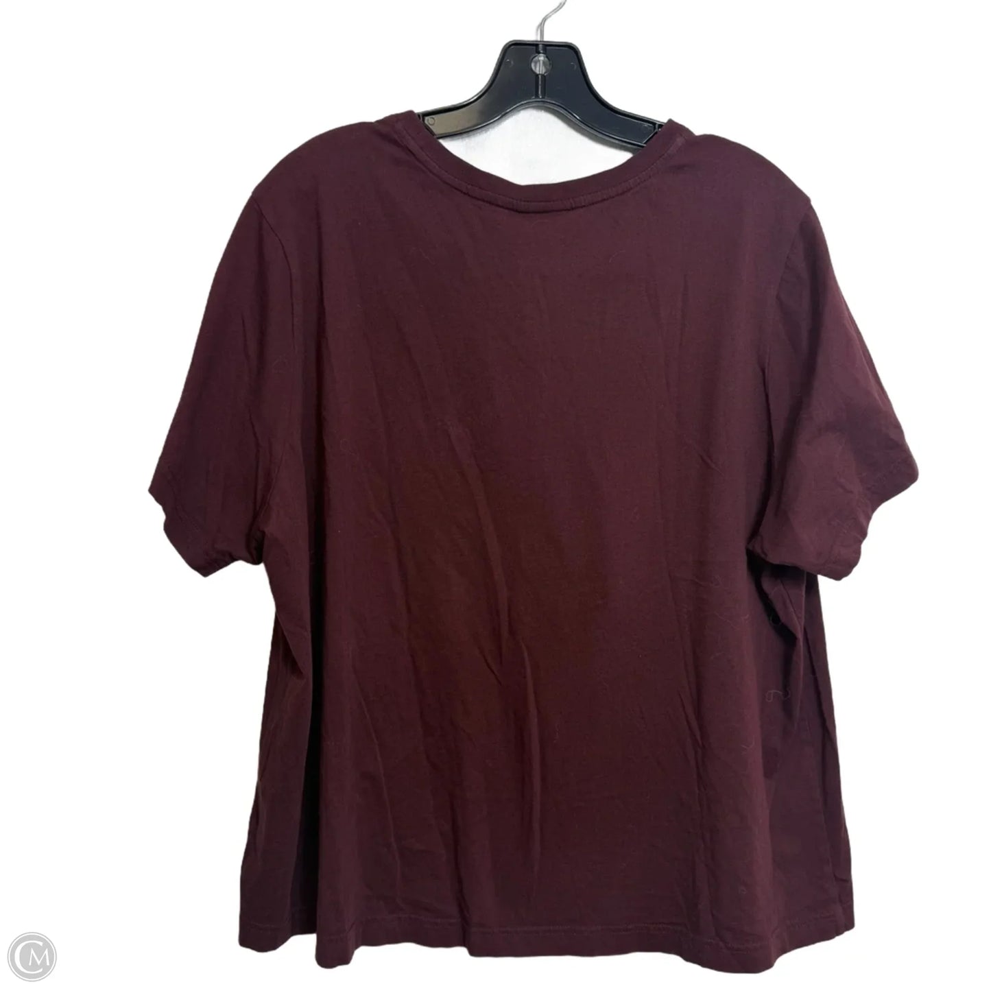 Athletic Top Short Sleeve By Nike Apparel In Maroon, Size: 1x
