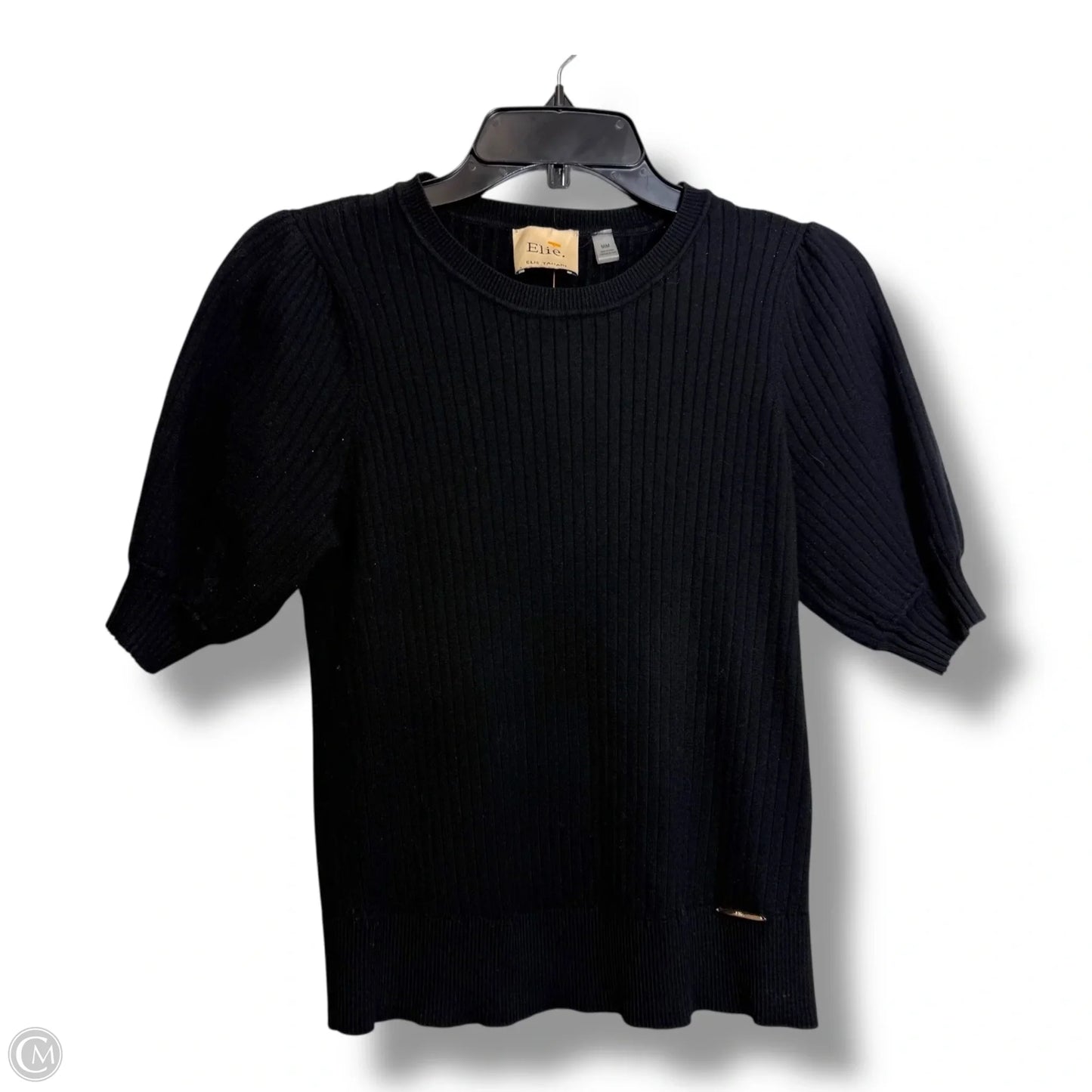 Sweater Short Sleeve By Elie Tahari In Black, Size: M