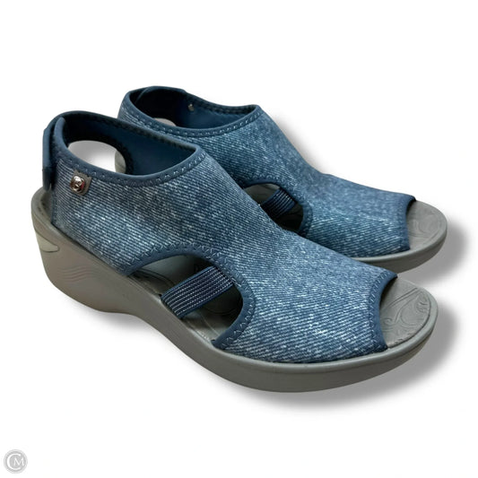 Sandals Heels Wedge By Bzees In Blue, Size: 7