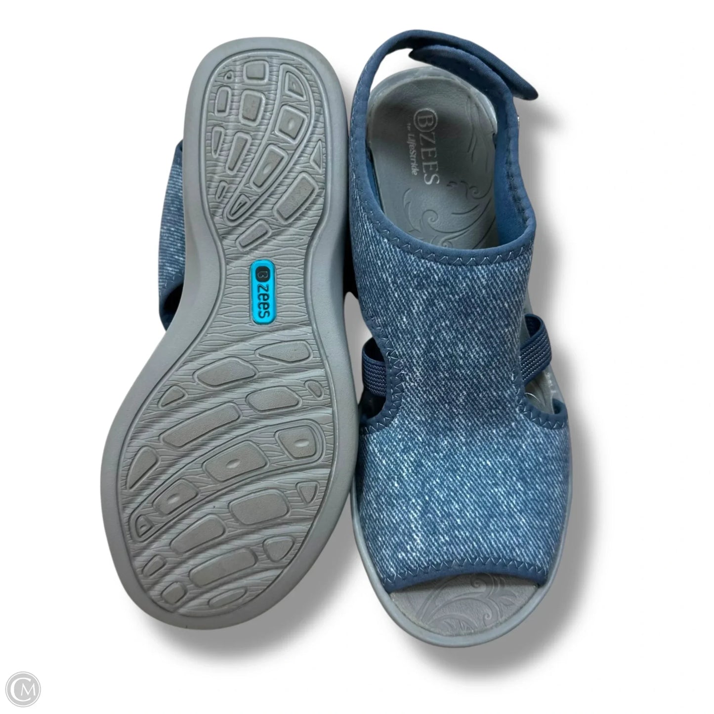 Sandals Heels Wedge By Bzees In Blue, Size: 7