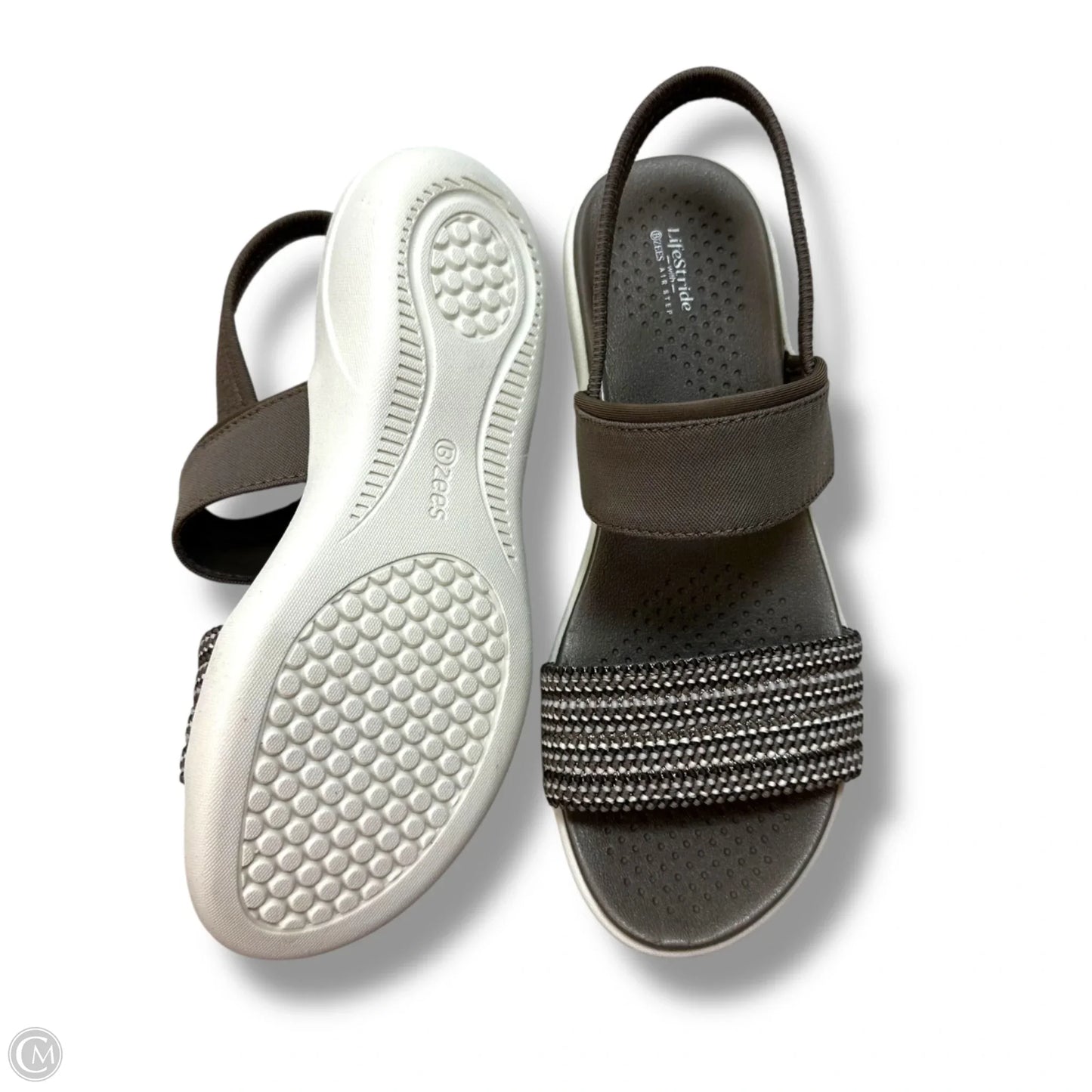 Sandals Heels Wedge By Bzees In Blue, Size: 7