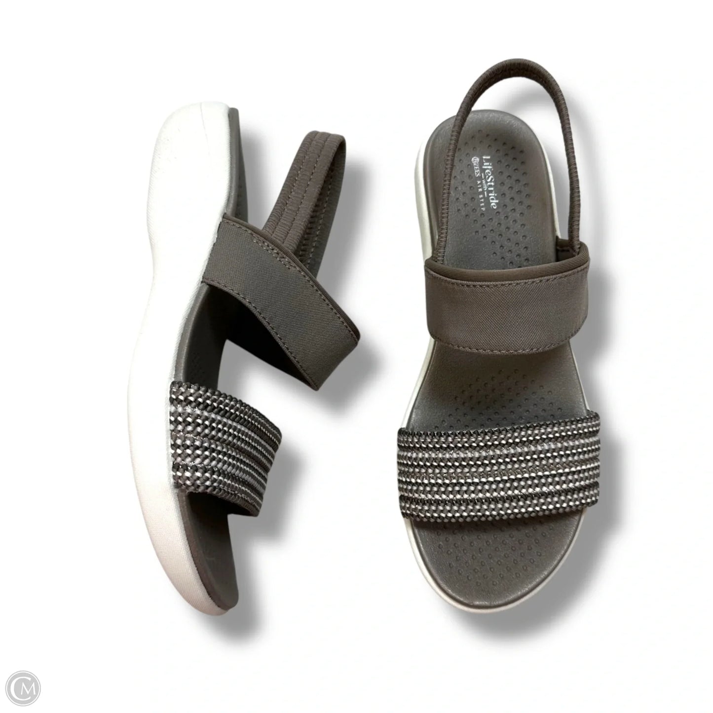 Sandals Heels Wedge By Bzees In Blue, Size: 7