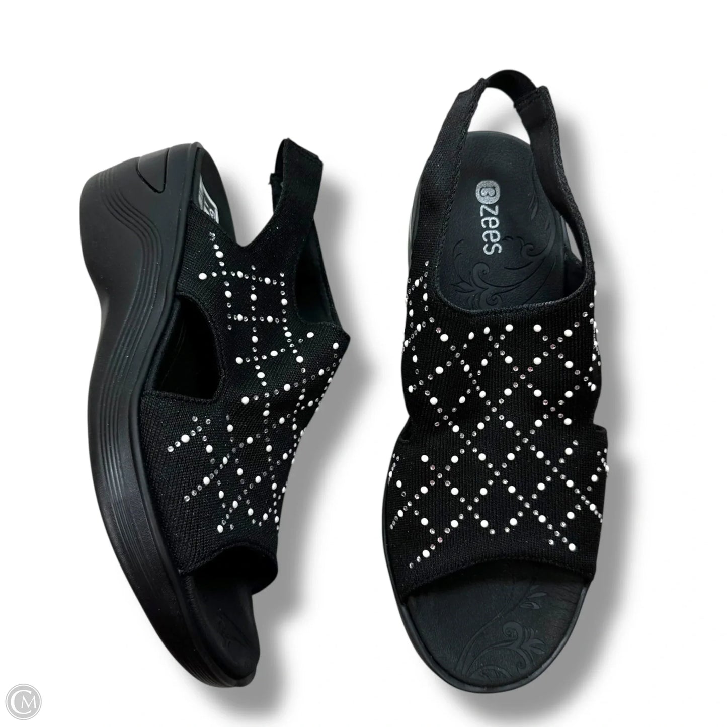 Sandals Heels Wedge By Bzees In Black, Size: 7