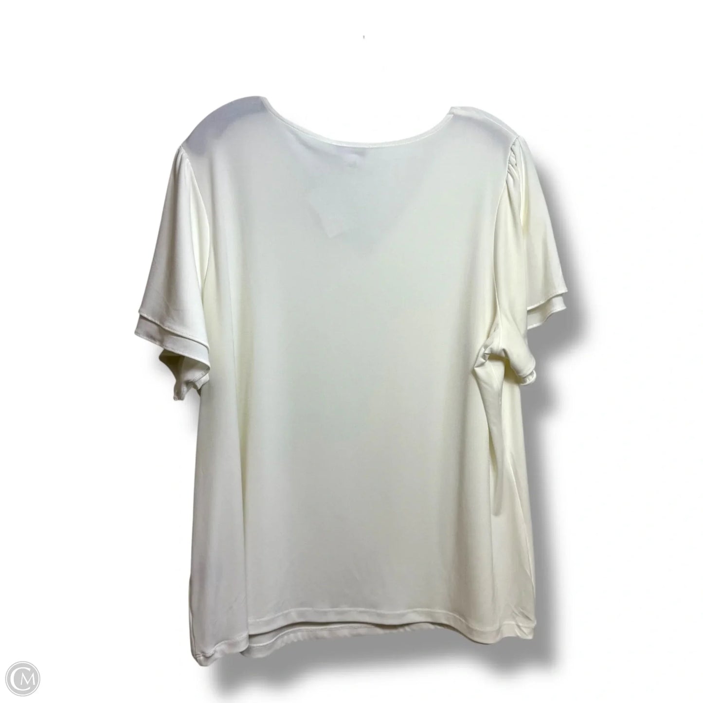 Top Short Sleeve Basic By Calvin Klein In Cream, Size: 1x