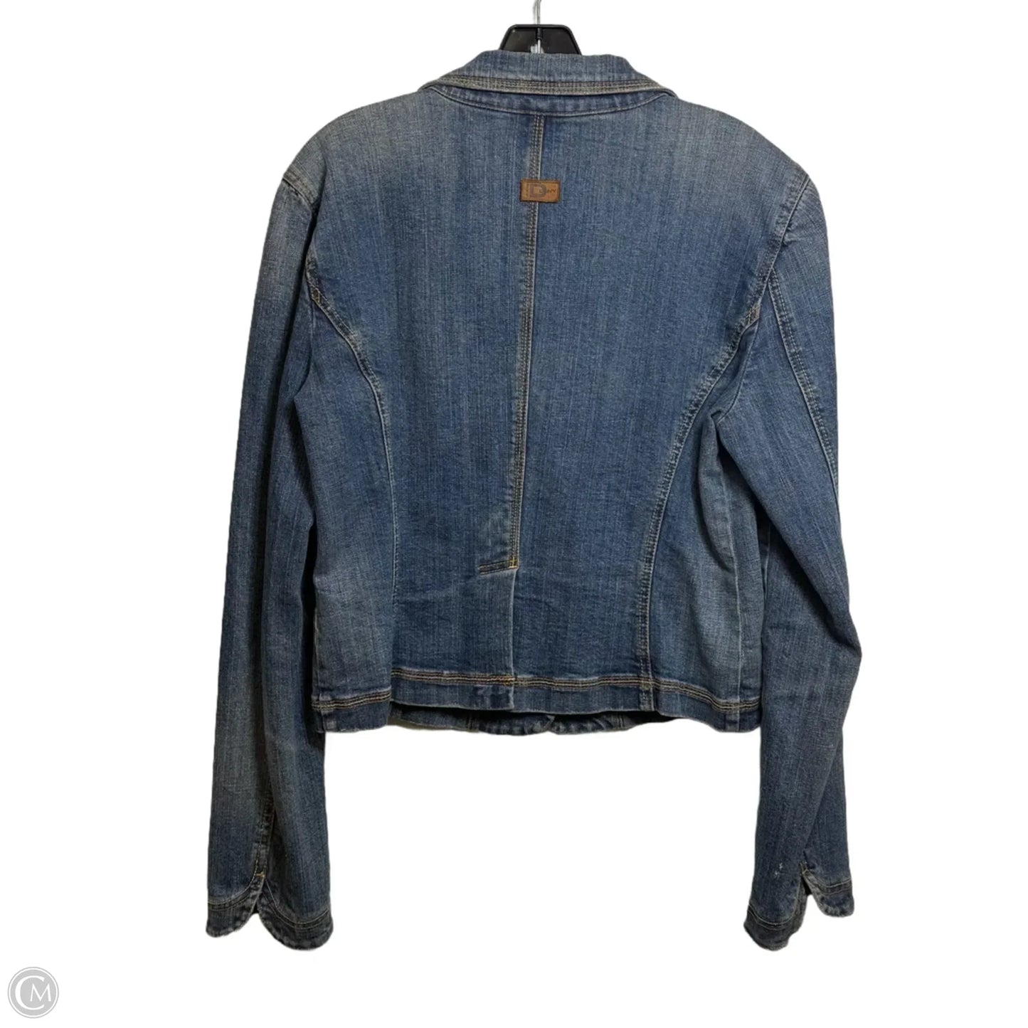 Jacket Denim By Dkny In Blue Denim, Size: L
