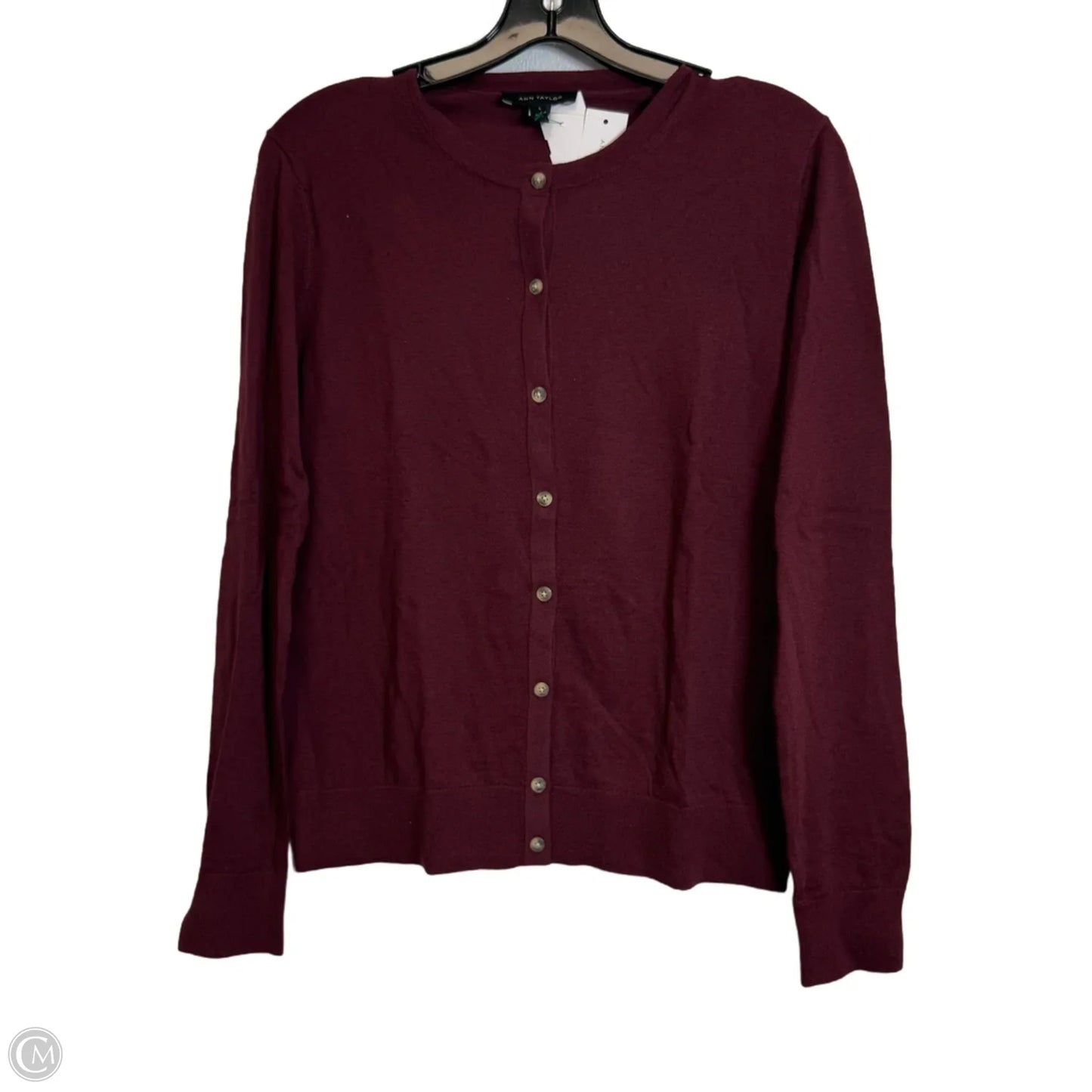 Cardigan By Ann Taylor In Maroon, Size: L