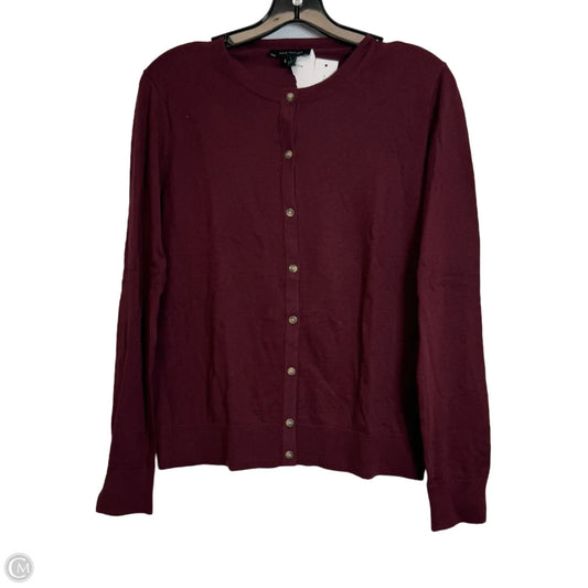 Cardigan By Ann Taylor In Maroon, Size: L