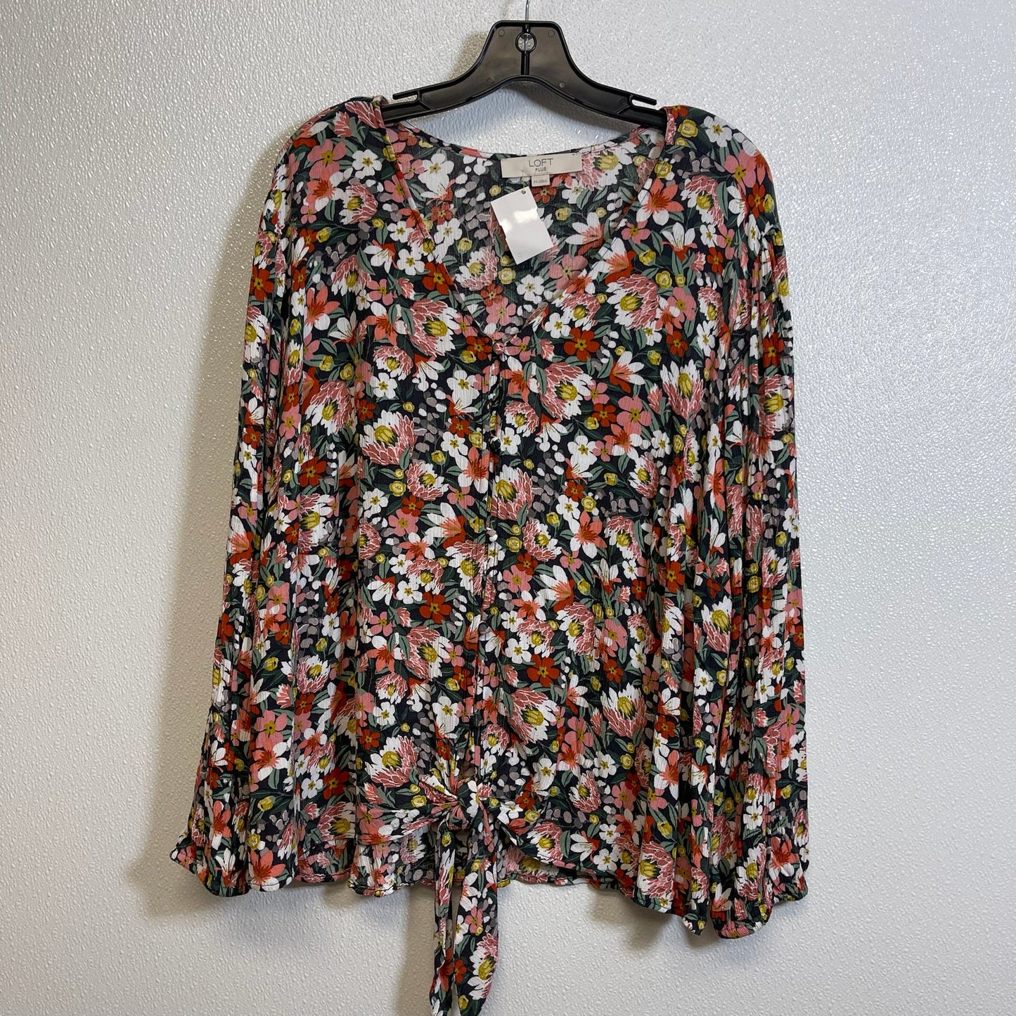 Floral Top Long Sleeve Loft, Size 20