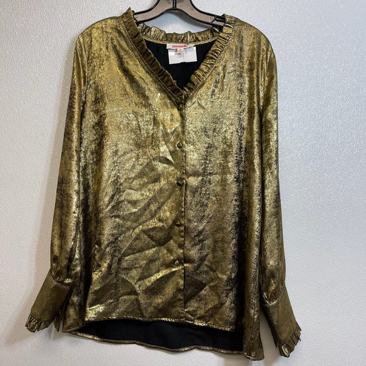 Gold Top Long Sleeve Clothes Mentor, Size M