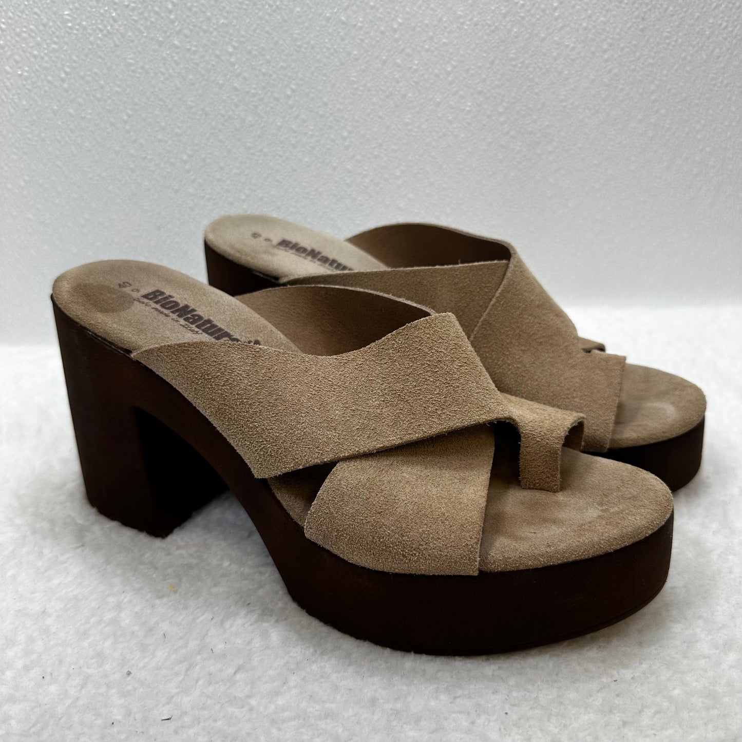 Tan Shoes Heels Block Clothes Mentor, Size 9