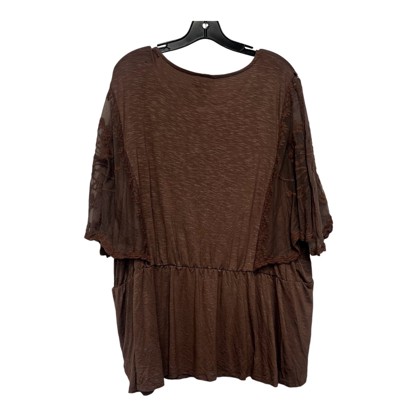 Top Short Sleeve By Maurices O In Brown, Size: 3x