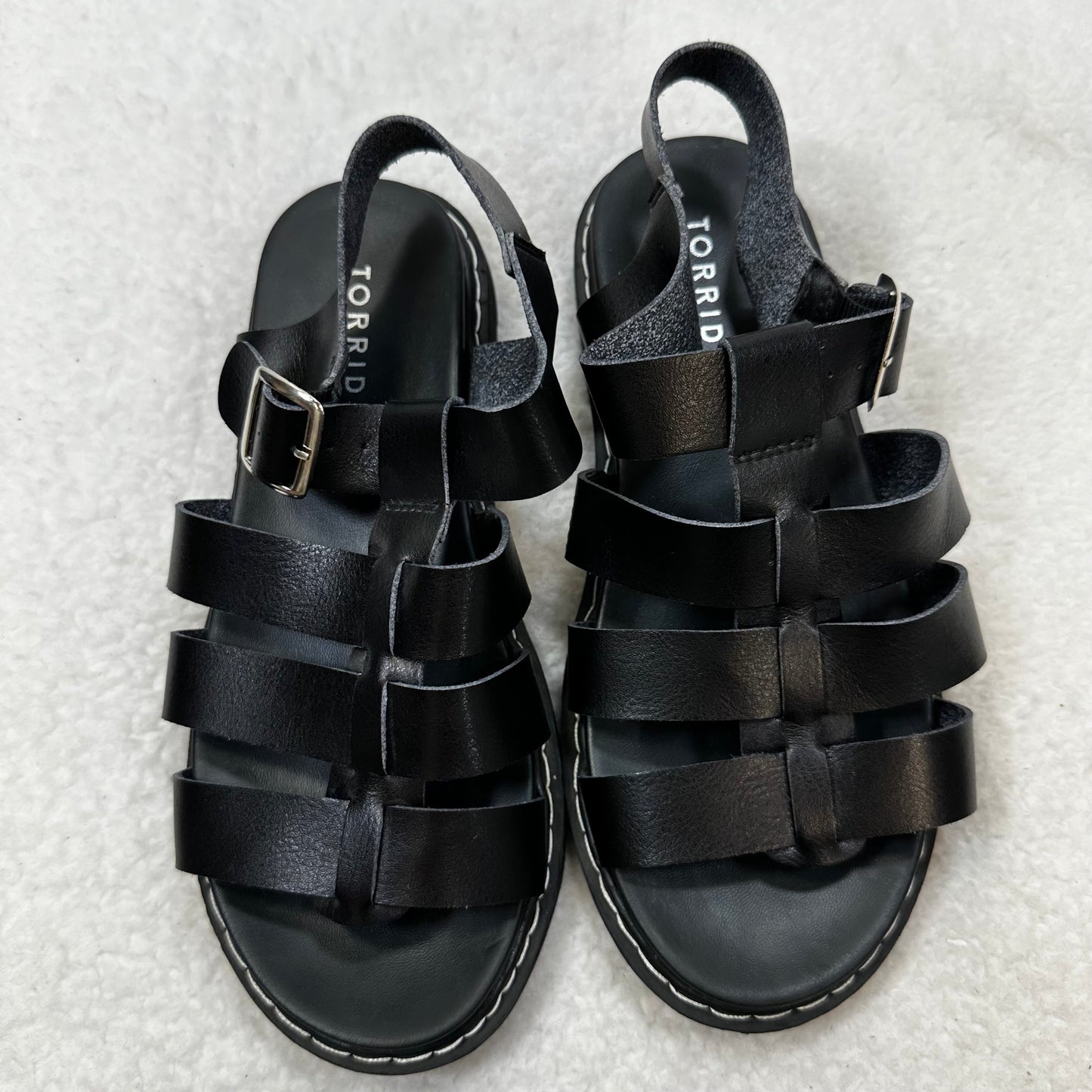 Black Sandals Flats Torrid, Size 8 wide