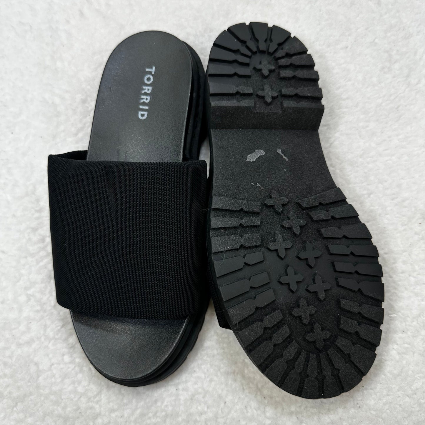 Black Sandals Flats Torrid, Size 7