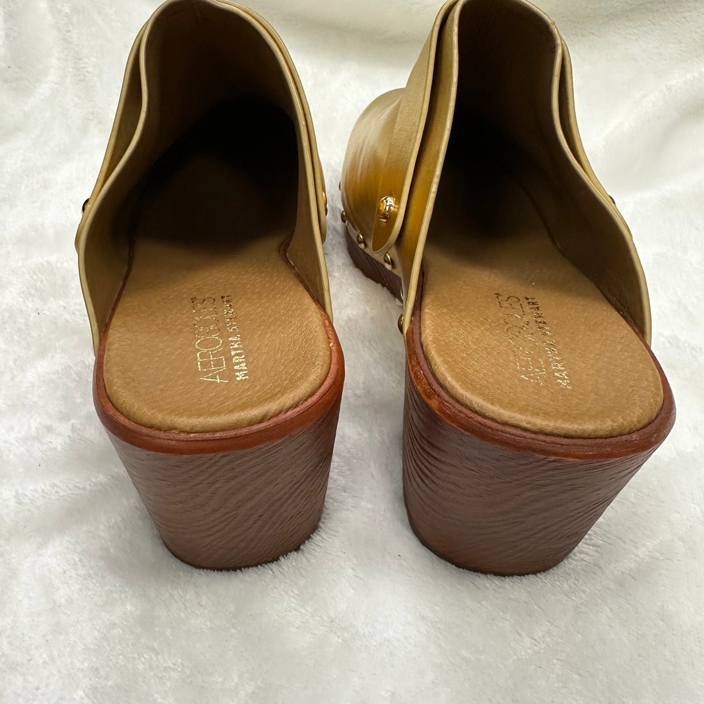Gold Shoes Heels Block Aerosoles, Size 9.5