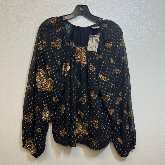 Top Long Sleeve By Express In Gold, Size: L