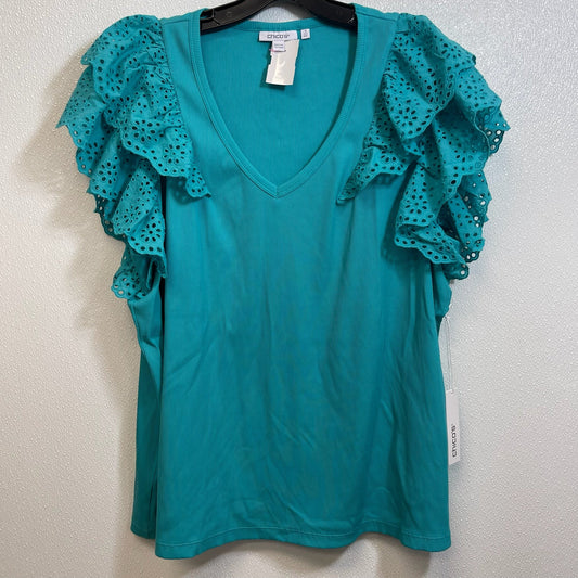 Turquoise Top Sleeveless Basic Chicos O, Size 4