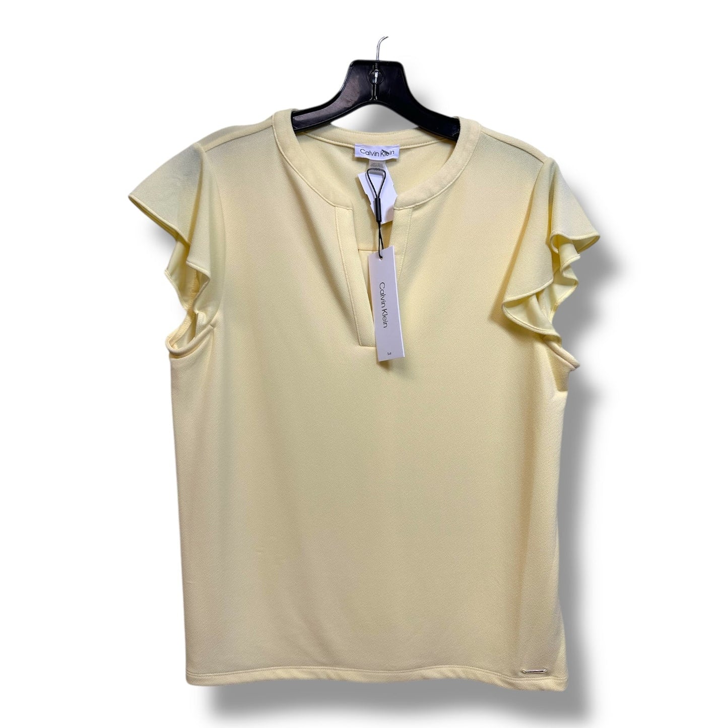 Top Sleeveless By Calvin Klein In Yellow, Size: L