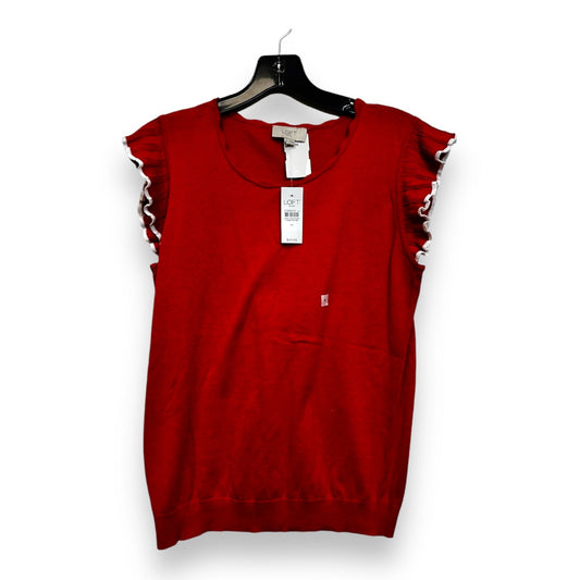 Top Short Sleeve By Loft In Red, Size: M