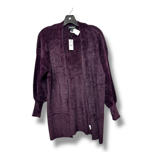 Cardigan By Express In Mauve, Size: Xs