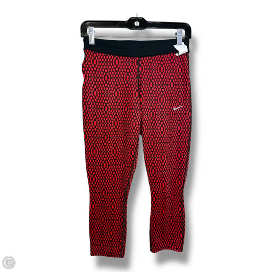 Cropped Athletic Leggings By Nike In Red, Size: S
