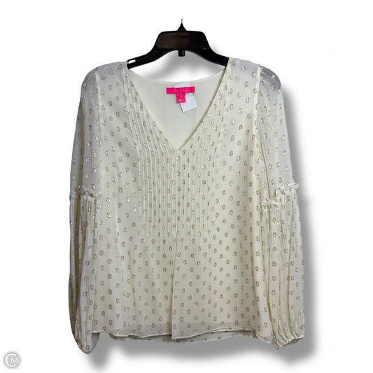 Top Long Sleeve Designer By Lilly Pulitzer In Tan, Size: 4