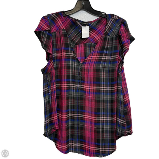 Top Sleeveless By Torrid In Plaid Pattern, Size: L