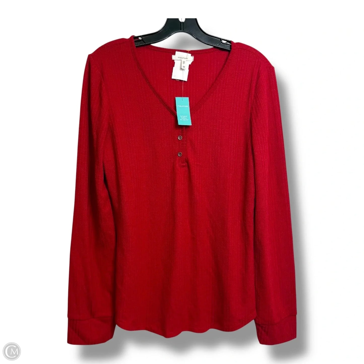 Top Long Sleeve Basic By Maurices In Red, Size: M