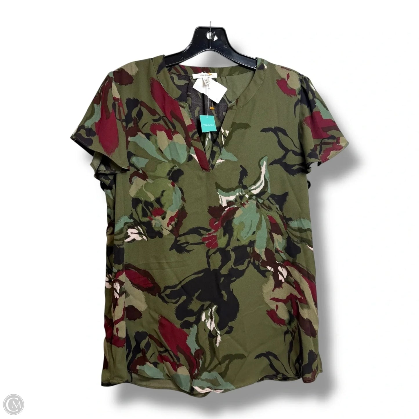 Top Long Sleeve Basic By Maurices In Green, Size: M