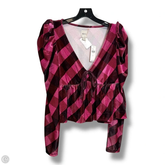 Top Long Sleeve By Maeve In Plaid Pattern, Size: S