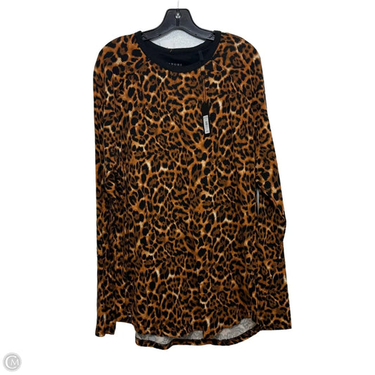Top Long Sleeve By Natori In Leopard Print, Size: Xl