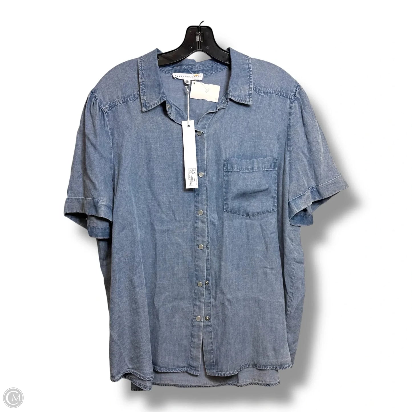 Top Short Sleeve Basic By Jane And Delancey In Blue Denim, Size: Xl