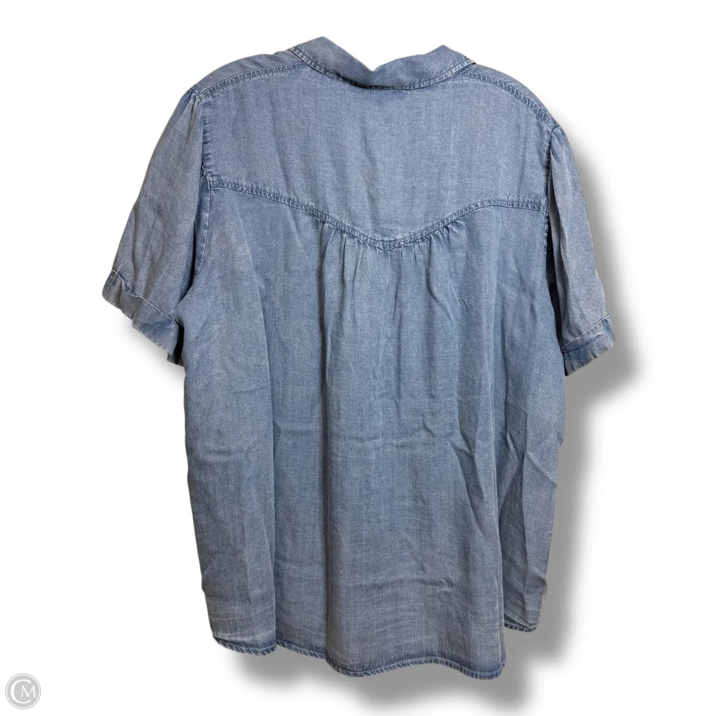 Top Short Sleeve Basic By Jane And Delancey In Blue Denim, Size: Xl